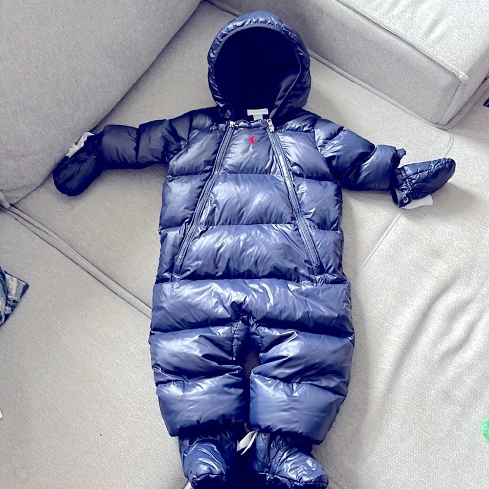 9m infant Polo snowsuit with detachable mittens and footies